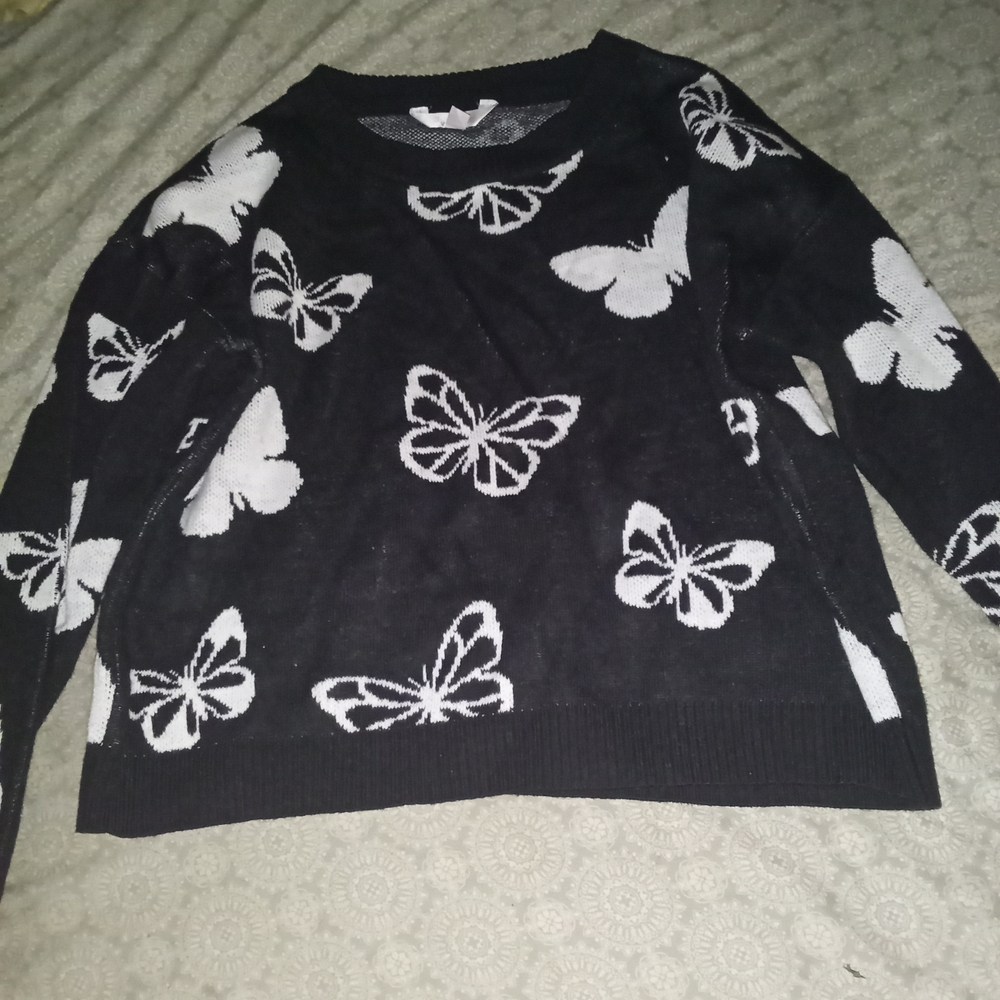 Common Projects Black and White Butterfly Sweater